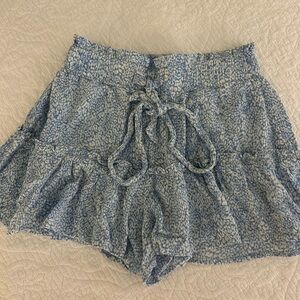 Vanilla Star High Waist Blue Patterned Shorts